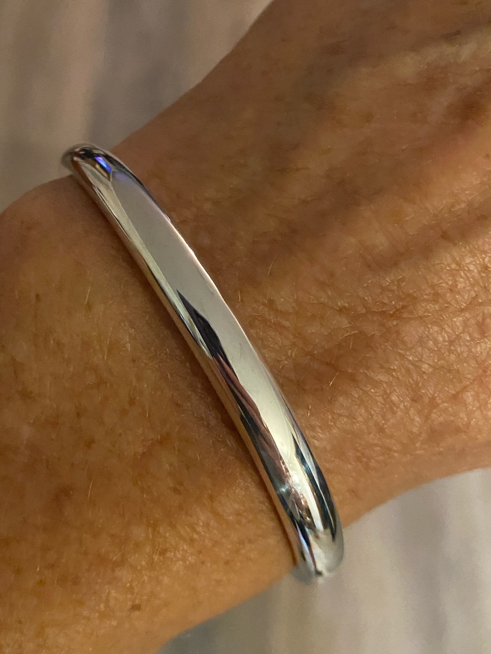 Sterling Silver 925 Cuff Bracelet Minimalist Polished Open Bangle